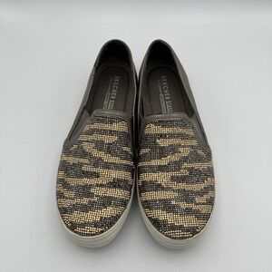 Skechers Street Moda Shoes Women's Size 8 Gray Metallic Rhinestones Comfort